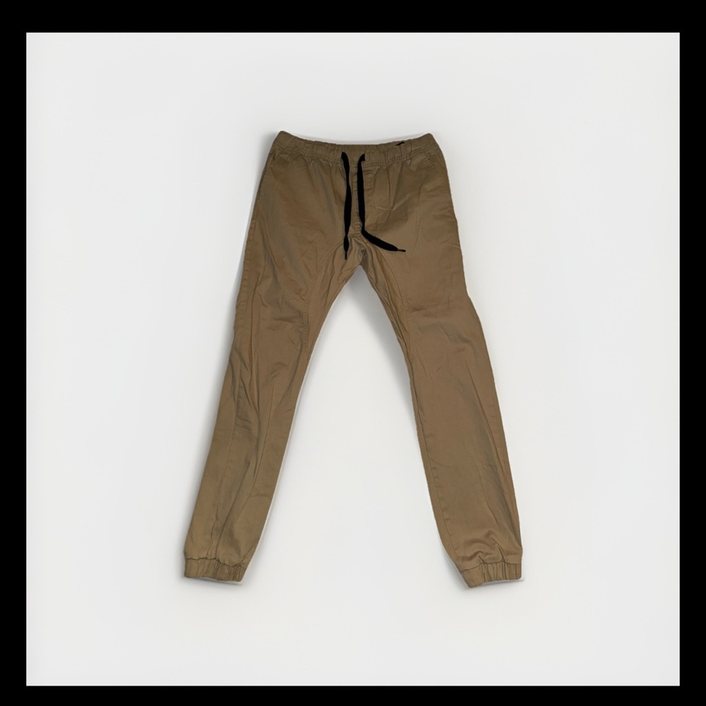 South Pole Men's Khaki Sweatpants with Black Drawstring